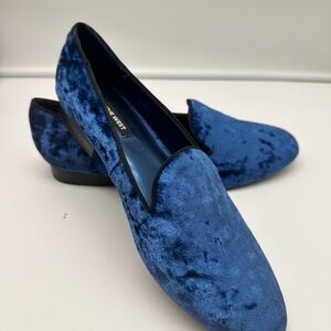 Nine West Blue Velvet Slip-On Shoes
